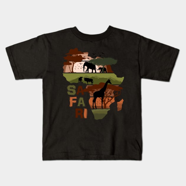 Safari Kids T-Shirt by Nerd_art